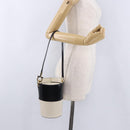 Salvatore Ferragamo Gancini Shoulder Bag Leather Ivory Gold Tone Auth 198472A-19