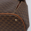 CELINE Macadam Shoulder Bag PVC Leather Brown Gold Tone Auth 198476-11
