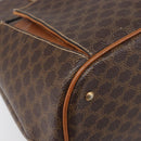 CELINE Macadam Shoulder Bag PVC Leather Brown Gold Tone Auth 198476-12