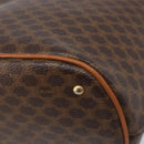 CELINE Macadam Shoulder Bag PVC Leather Brown Gold Tone Auth 198476-13