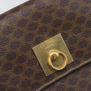 CELINE Macadam Shoulder Bag PVC Leather Brown Gold Tone Auth 198476-15