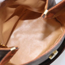 CELINE Macadam Shoulder Bag PVC Leather Brown Gold Tone Auth 198476-18