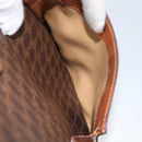 CELINE Macadam Shoulder Bag PVC Leather Brown Gold Tone Auth 198476-23