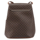 CELINE Macadam Shoulder Bag PVC Leather Brown Gold Tone Auth 198476-3