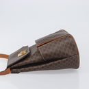 CELINE Macadam Shoulder Bag PVC Leather Brown Gold Tone Auth 198476-5