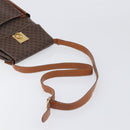 CELINE Macadam Shoulder Bag PVC Leather Brown Gold Tone Auth 198476-7