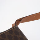 CELINE Macadam Shoulder Bag PVC Leather Brown Gold Tone Auth 198476-9