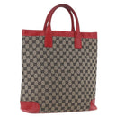 GUCCI GG Canvas Hand Bag Navy Red 02 1121 Auth 198477-1