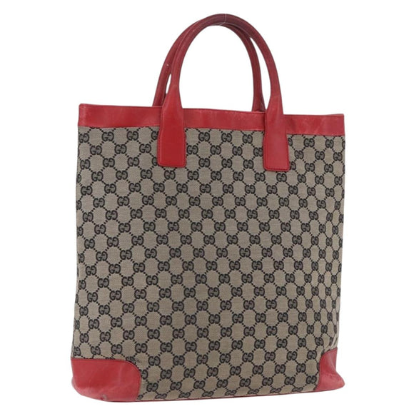 GUCCI GG Canvas Hand Bag Navy Red 02 1121 Auth 198477