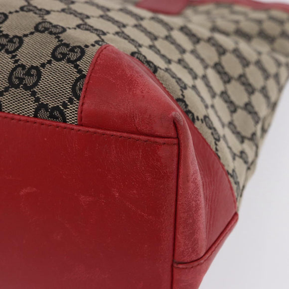 GUCCI GG Canvas Hand Bag Navy Red 02 1121 Auth 198477