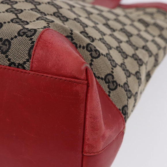 GUCCI GG Canvas Hand Bag Navy Red 02 1121 Auth 198477