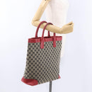 GUCCI GG Canvas Hand Bag Navy Red 02 1121 Auth 198477-21