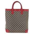 GUCCI GG Canvas Hand Bag Navy Red 02 1121 Auth 198477-2