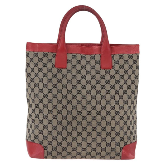 GUCCI GG Canvas Hand Bag Navy Red 02 1121 Auth 198477