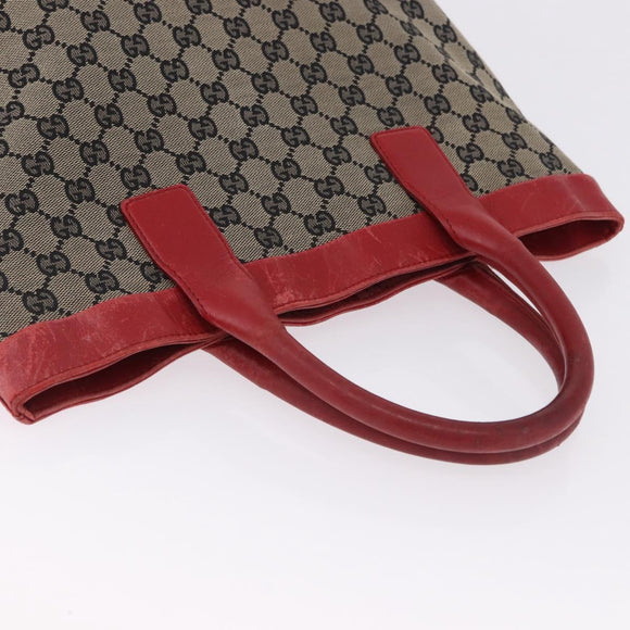 GUCCI GG Canvas Hand Bag Navy Red 02 1121 Auth 198477