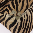 FENDI Mamma Baguette Shoulder Bag Harako leather Beige Black Auth 198478A-11