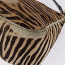 FENDI Mamma Baguette Shoulder Bag Harako leather Beige Black Auth 198478A-14