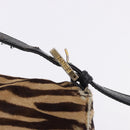 FENDI Mamma Baguette Shoulder Bag Harako leather Beige Black Auth 198478A-15