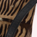 FENDI Mamma Baguette Shoulder Bag Harako leather Beige Black Auth 198478A-26