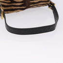 FENDI Mamma Baguette Shoulder Bag Harako leather Beige Black Auth 198478A-8