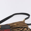 FENDI Mamma Baguette Shoulder Bag Harako leather Beige Black Auth 198478A-9