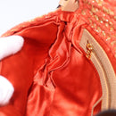 FENDI Mamma Baguette Shoulder Bag Knitted Fabrics Orange Gold Auth 198479SAM-22
