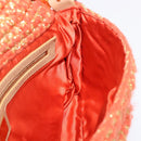 FENDI Mamma Baguette Shoulder Bag Knitted Fabrics Orange Gold Auth 198479SAM-23