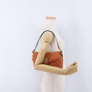 FENDI Mamma Baguette Shoulder Bag Knitted Fabrics Orange Gold Auth 198479SAM-26