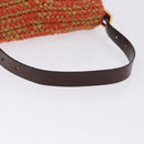 FENDI Mamma Baguette Shoulder Bag Knitted Fabrics Orange Gold Auth 198479SAM-7