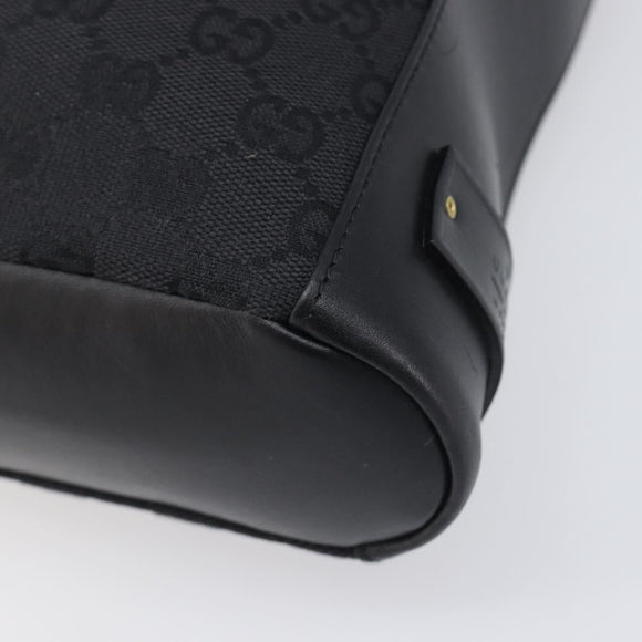 GUCCI GG Canvas Shoulder Bag Black Gold Tone 91761 Auth 198480A
