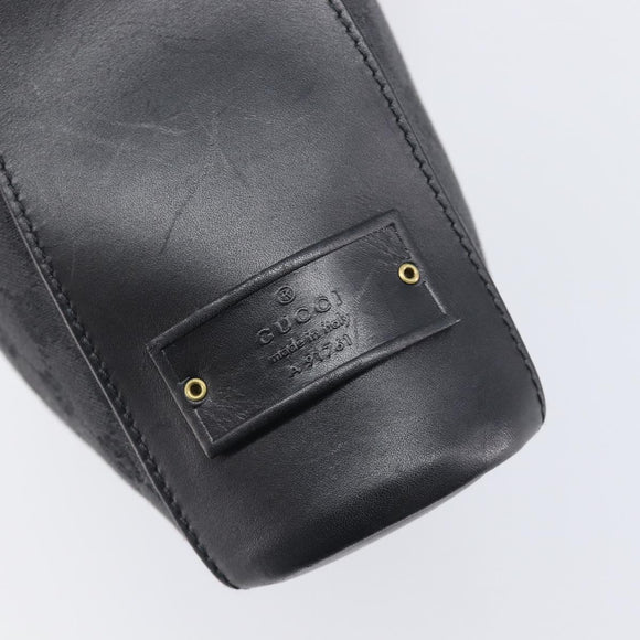 GUCCI GG Canvas Shoulder Bag Black Gold Tone 91761 Auth 198480A