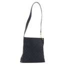 GUCCI GG Canvas Shoulder Bag Black Gold Tone 91761 Auth 198480A-2