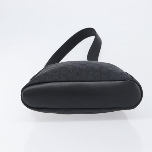 GUCCI GG Canvas Shoulder Bag Black Gold Tone 91761 Auth 198480A