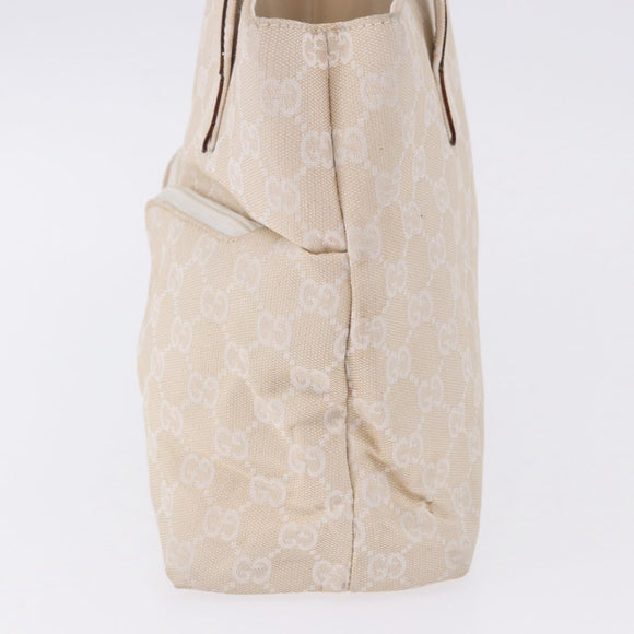 GUCCI GG Canvas Hand Bag Beige Silver 002 1080 Auth 198481