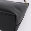GUCCI Bamboo Hand Bag Leather Black Gold Tone 001 3007 Auth 198483-14