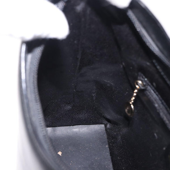GUCCI Bamboo Hand Bag Leather Black Gold Tone 001 3007 Auth 198483