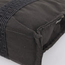 HERMES Her Line PM Hand Bag Canvas Gray Silver Auth 198484A-12