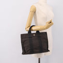 HERMES Her Line PM Hand Bag Canvas Gray Silver Auth 198484A-20
