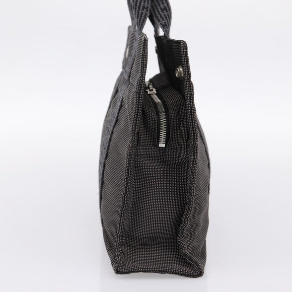 HERMES Her Line PM Hand Bag Canvas Gray Silver Auth 198484A