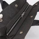 HERMES Her Line PM Hand Bag Canvas Gray Silver Auth 198484A-6