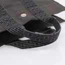 HERMES Her Line PM Hand Bag Canvas Gray Silver Auth 198484A-7