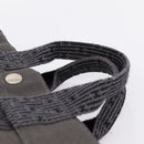 HERMES Her Line PM Hand Bag Canvas Gray Silver Auth 198484A-8