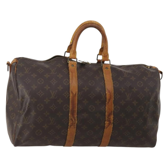 LOUIS VUITTON Monogram Keepall Bandouliere 45 Boston Bag M41418 LV Auth 198487
