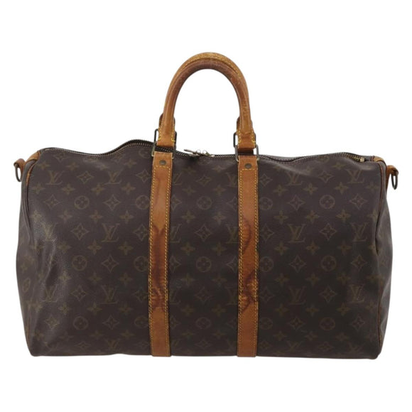 LOUIS VUITTON Monogram Keepall Bandouliere 45 Boston Bag M41418 LV Auth 198487