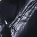 BALLY Chain Shoulder Bag Leather Gray Gold Tone Auth 198489A-17