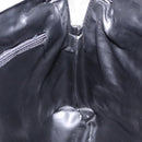 BALLY Chain Shoulder Bag Leather Gray Gold Tone Auth 198489A-18