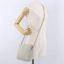 BALLY Chain Shoulder Bag Leather Gray Gold Tone Auth 198489A-22