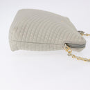 BALLY Chain Shoulder Bag Leather Gray Gold Tone Auth 198489A-4