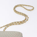BALLY Chain Shoulder Bag Leather Gray Gold Tone Auth 198489A-8