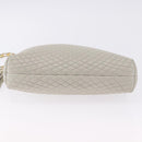 BALLY Chain Shoulder Bag Leather Gray Gold Tone Auth 198489A-9